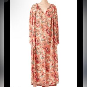 Antik Batik 100% cotton Kaaleo orange floral lightweight long dress size M 40